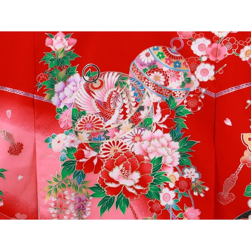 お宮参り 金刺繍入り 正絹 着物 長襦袢 セット 女児 女の子 子供 産着