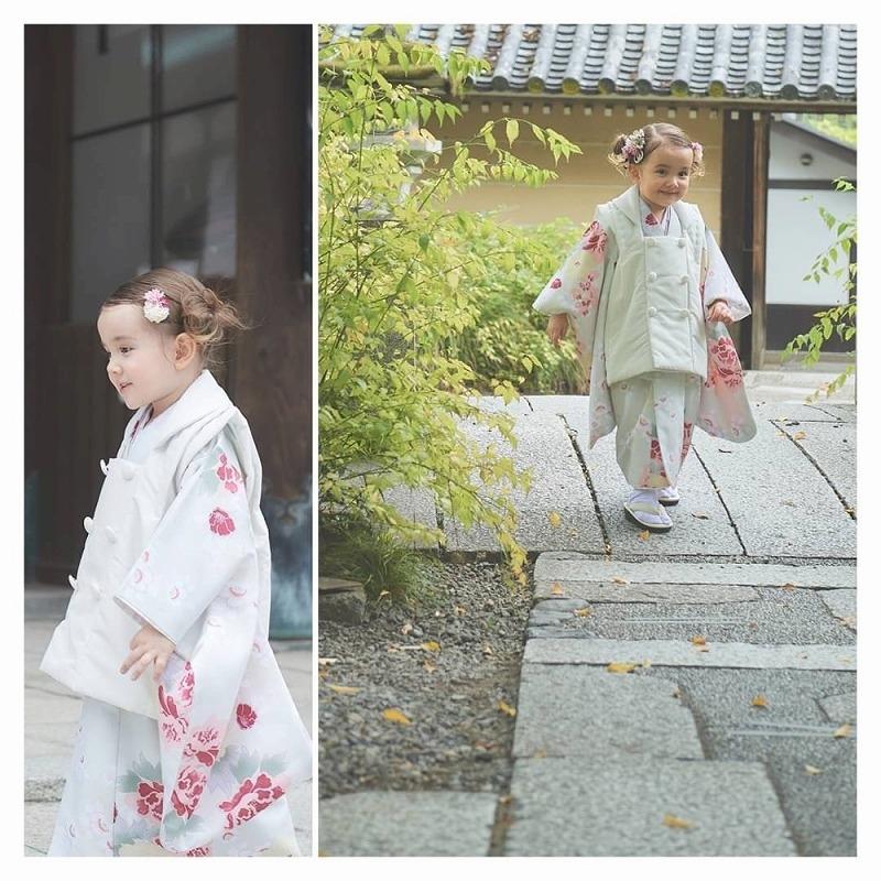 七五三 KOHARU 被布コートセット 3歳 女の子 着物 8点セット 箱入り 薄