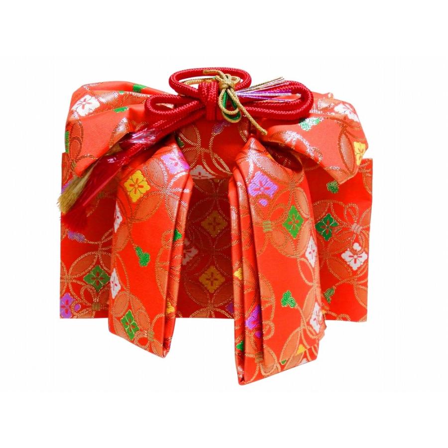 七五三 七歳用 結び帯 大寸 箱せこ　ペアセット 赤地　七宝　【新品】 七五三 7歳 女の子 大寸 結び帯 はこせこセット ペアセット(合繊