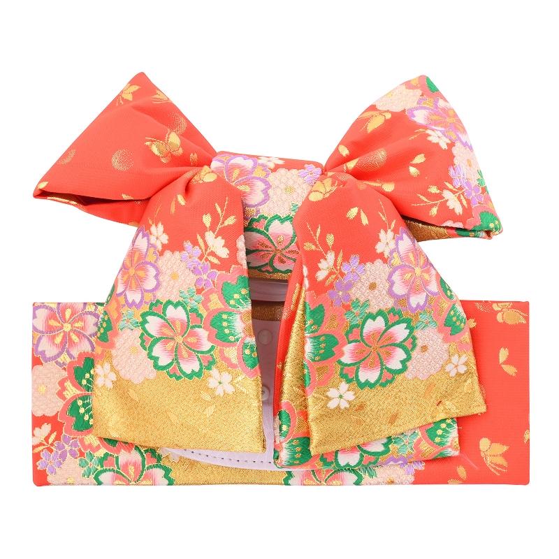 訳あり 七五三 三歳用 結び帯 小寸 単品 箱なし 朱赤系 SY-245-143