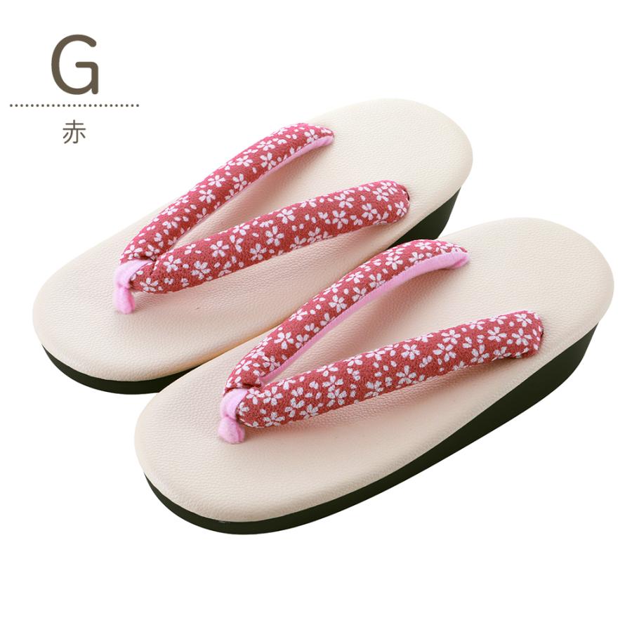 七五三 子供用 桜柄鼻緒 合皮 草履 16・18・20・22cm 全2種 sz-99 : 和