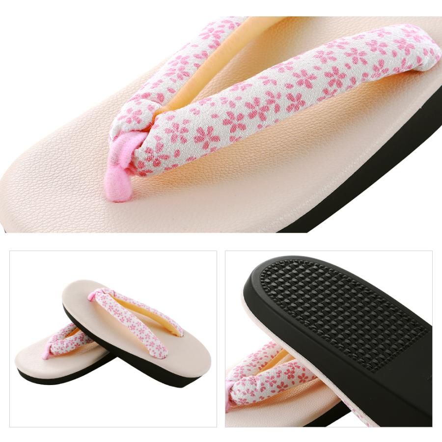 七五三 子供用 桜柄鼻緒 合皮 草履 16・18・20・22cm 全2種 sz-99 : 和