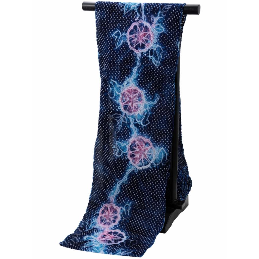 有松 絞り ゆかた 反物 浴衣 AAR-43 絞り浴衣 ネイビー系 : 和の心