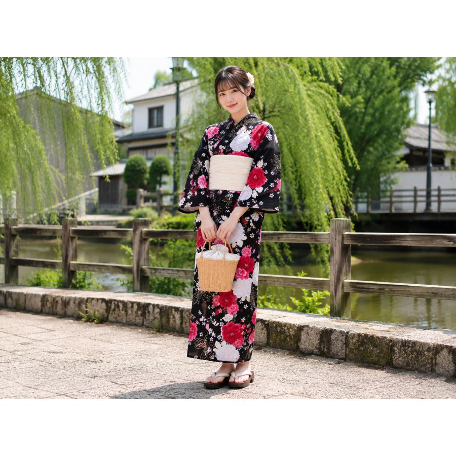 【浴衣館グレース】浴衣＆しわ兵児帯 2点セット 牡丹 婦人用浴衣 レディース ゆかた＆しわ兵児帯 2点セット 全5柄 ta-337