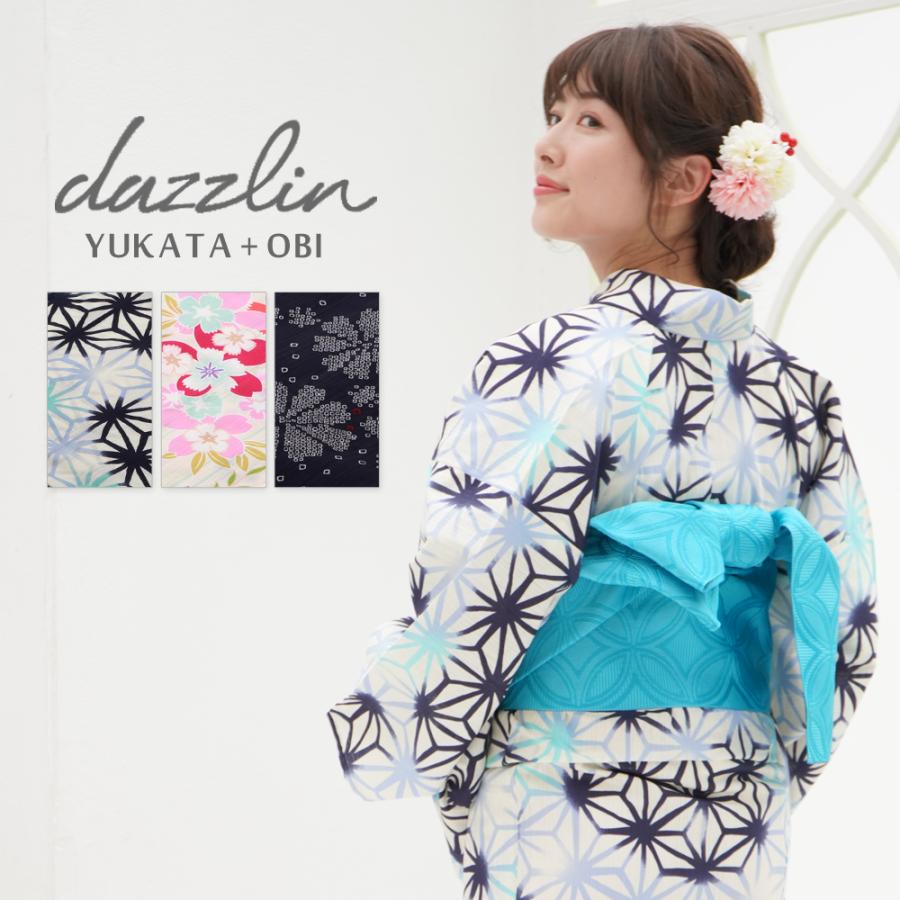 Dazzlin ダズリン ブランド 綿素材 変わり織 お仕立て上がり浴衣 フリーサイズ 作り帯 2点セット 全3柄 2yk 180 G03 2yk 180 和の心 小雪 通販 Yahoo ショッピング