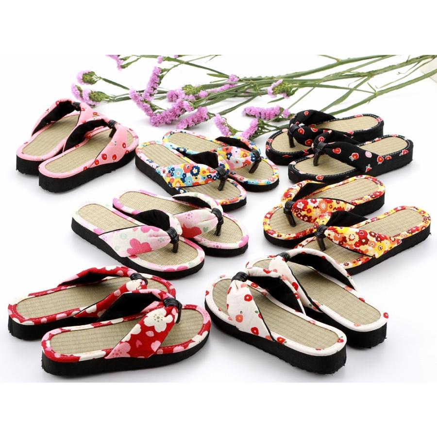 いぐさ サンダル 柄入り 子供草履 軽量 たたみ 草履 ソフト鼻緒 畳草履