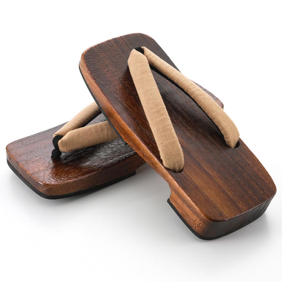 桐　三味型　下駄 桐下駄 白木三味舟型×マルチボーダー鼻緒 | TANBI ONLINE STORE