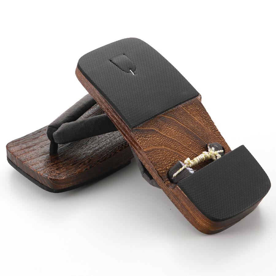 桐　三味型　下駄 桐下駄 白木三味舟型×マルチボーダー鼻緒 | TANBI ONLINE STORE