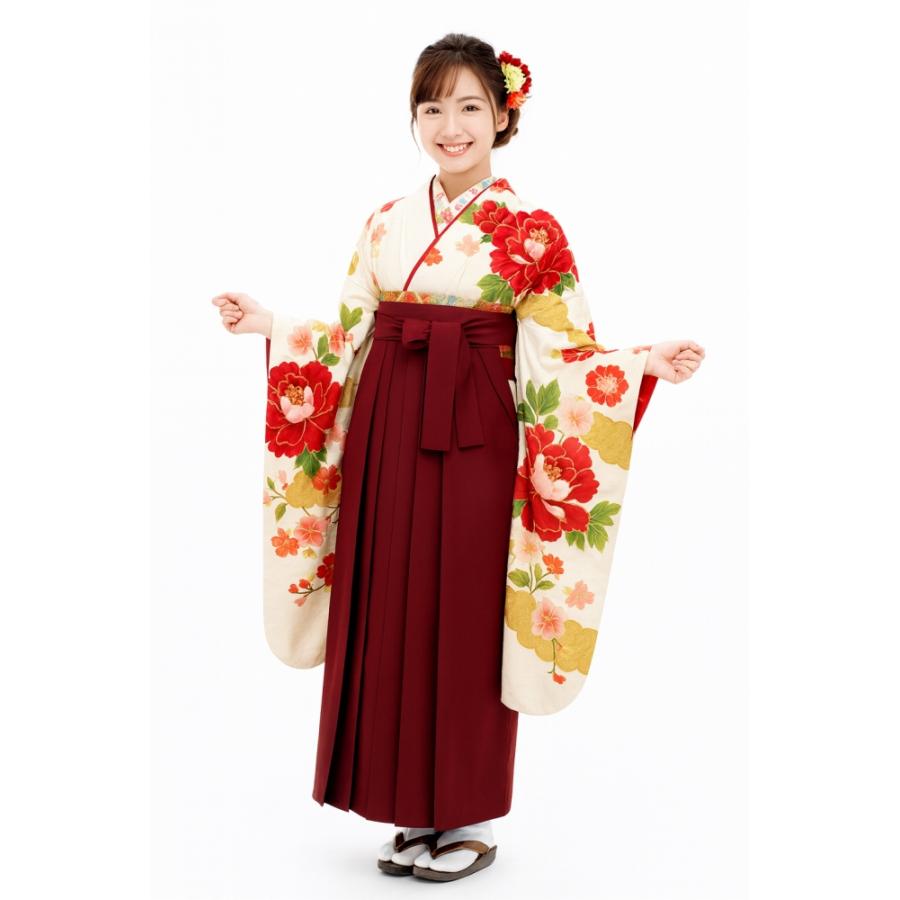 袴 単品 無地袴 袴丈87,91,95cm S,M,L 茶色 NO38328 色音 切り替え袴 ブラウン オフホワイト 卒業式 袴 単品 SS S M L LL