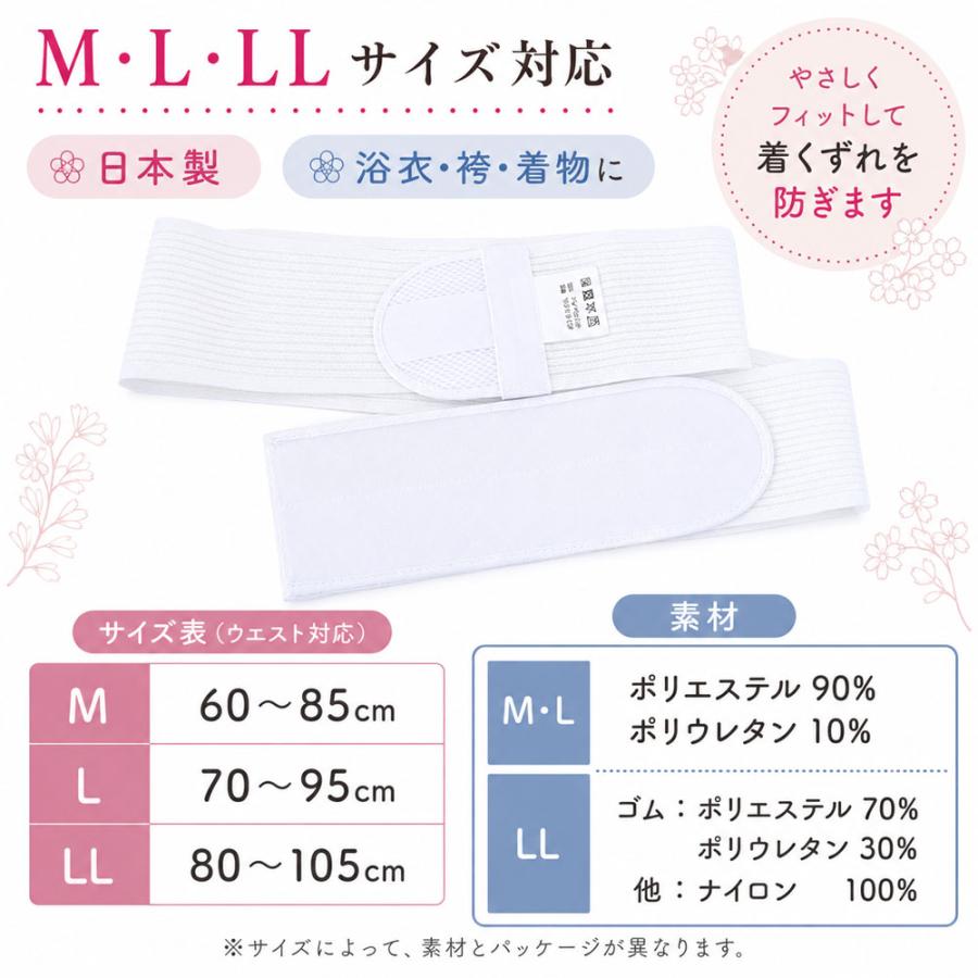 メール便送料無料 フィット 伊達締め メッシュ マジックベルト
