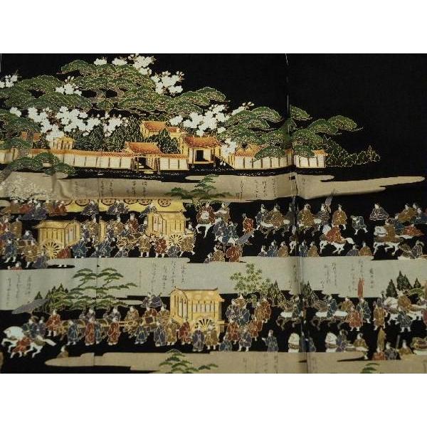 黒留袖 豪華金彩 正絹 五つ紋 結婚式 披露宴 着付け練習にも 黒留袖 お仕立て・付属品一式・五つ紋入れ込み 金彩加工 大名