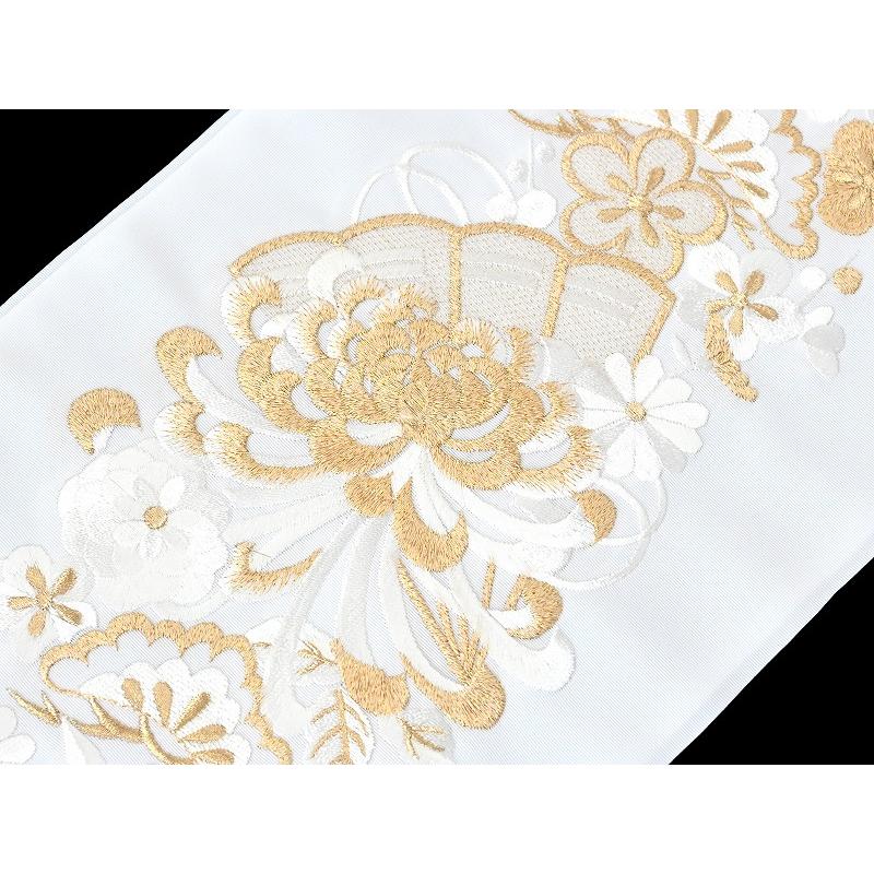 新作！シルエリー　超ボリューム刺繍！アンティーク系白金銀カラー『乱菊柄』 京の雅 乱菊 振袖用 シルエリー 金刺繍入り 半衿 らんぎく 全6色 si-1