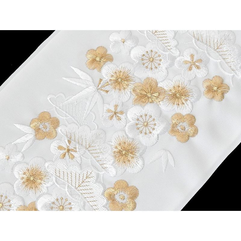 夢百華 松竹梅 振袖用 シルエリー 金刺繍入り 半衿 全3色 si-3 : 和の