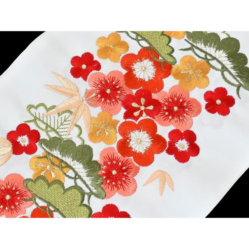 夢百華 松竹梅 振袖用 シルエリー 金刺繍入り 半衿 全3色 si-3 : 和の