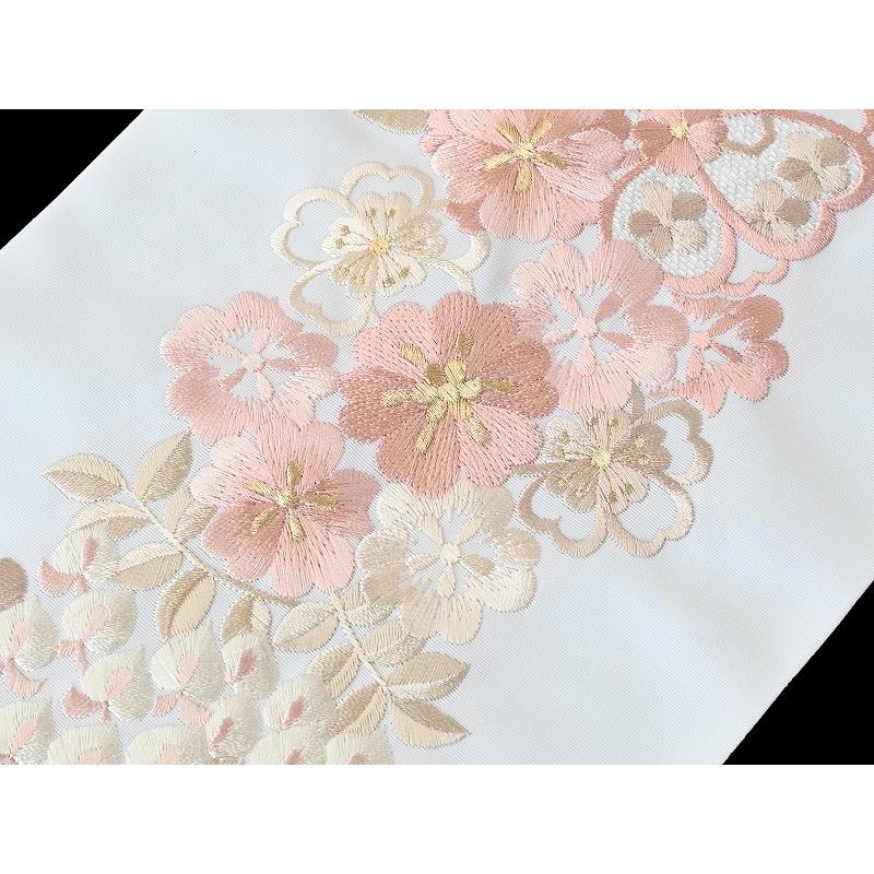 アースカラー 振袖用 シルエリー 金銀刺繍入り 大きめ藤の花 半衿 全5