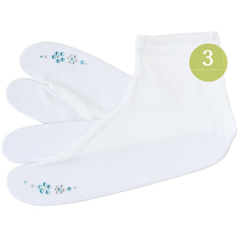 きらり小町 ラインストーン付 足袋カバー ストレッチ 白足袋 全3色 ts