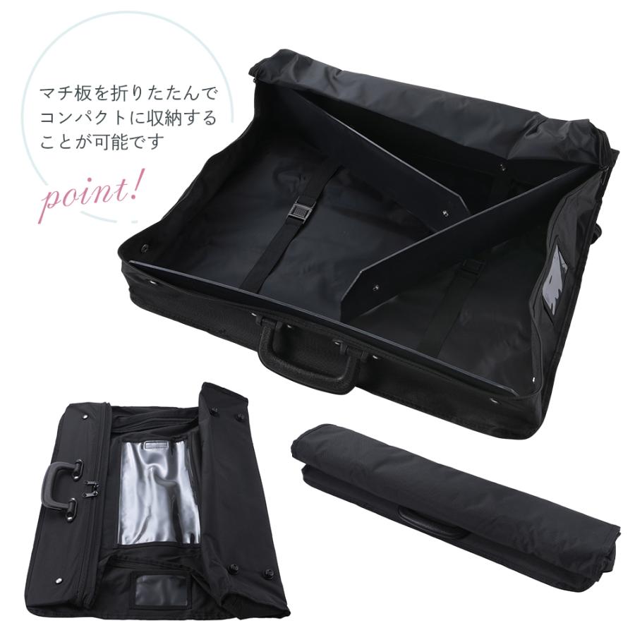 袴 着物の収納や持ち運びに便利なバッグ 折り畳み式 袴ケース 黒 kb-19