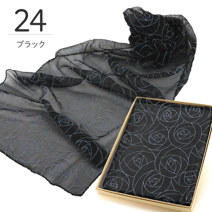 シルク100％ 夏用 お洒落 レースストール バラ柄 ふわっと軽い サマー