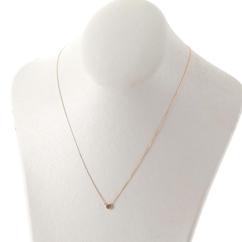 ete K18 天然ダイヤ0.10ct ネックレス鑑別書付ブリリアントカット