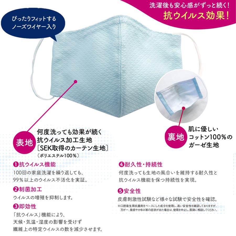 レースマスク 抗ウイルス加工生地使用 輝らマスク 日本製 1枚入り S