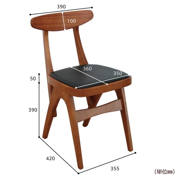 チェア 小さめ 天然木 コンパクト シンプル デスクチェア 省スペース 合皮張｜kozu-yahh｜06