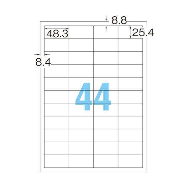 （まとめ） TANOSEE マルチプリンターラベル スタンダードタイプ A4 44面 48.3×25.4mm 四辺余白付 1冊（100シート） 〔×5セット〕_1
