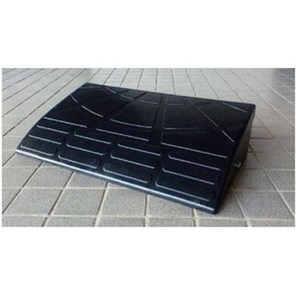 〔2個セット〕 ECOラバースロープ 段差スロープ/段差プレート 〔幅60cm 高さ15cm用〕 ゴム製 衝撃吸収_2