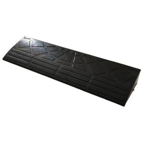 〔4個セット〕 ECOラバースロープ 段差スロープ/段差プレート 〔幅90cm 高さ10cm用〕 ゴム製 衝撃吸収