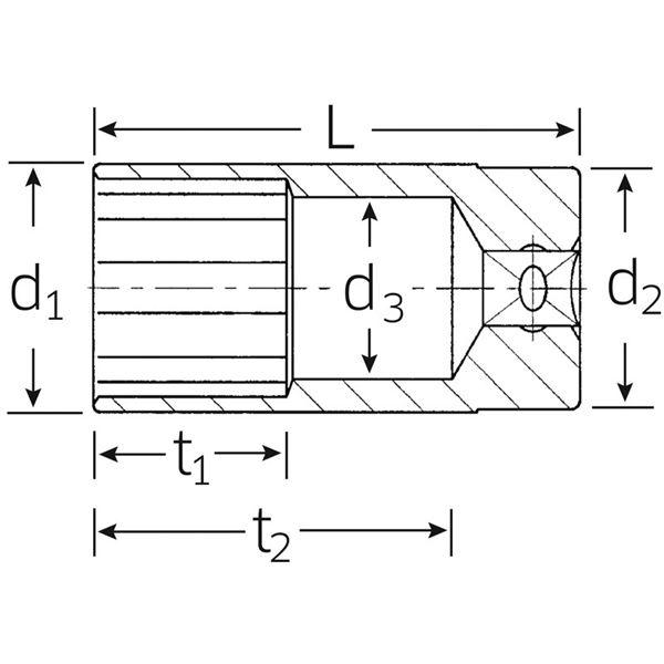 STAHLWILLE スタビレー 51S-17 1/2SQ ディープソケット 6角 03240017 工具 作業工具 ツール DIY