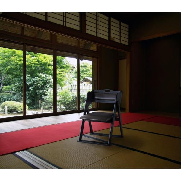 お座敷チェア 折りたたみ椅子 幅50cm フラワー 折りたたみ式 木製 ラバーウッド 仏事 法事 法要 冠婚葬祭