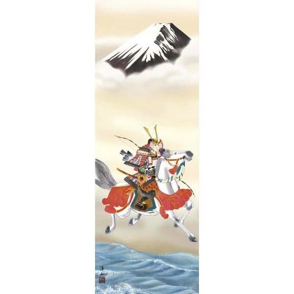 〔 節句掛軸 祝い掛軸 〕こどもの日 端午の節句 掛け軸 宇崎 洋山 子どもの日 尺三 掛軸 「吉祥武者」_1