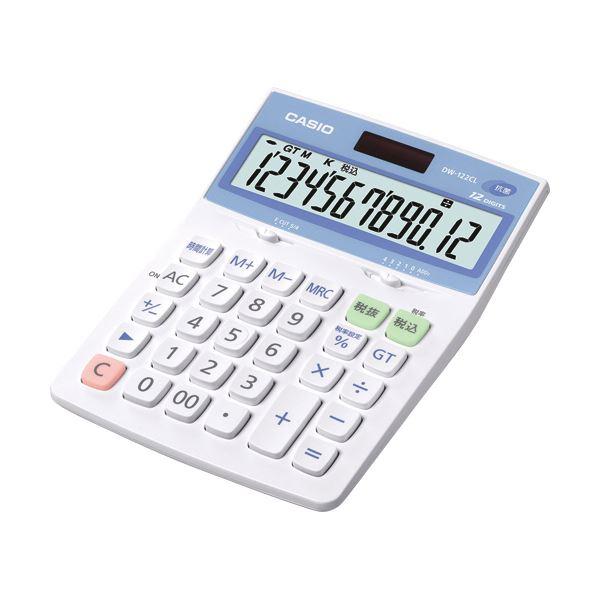 （まとめ）カシオ 抗菌電卓 デスクタイプ 12桁DW-122CL-N 1台〔×3セット〕の画像