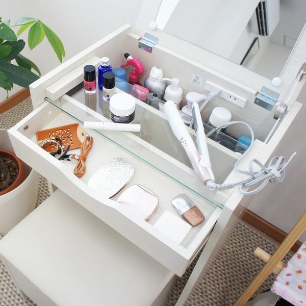 シンプル ドレッサーセット/化粧台・スツールセット 【ナチュラル】 幅