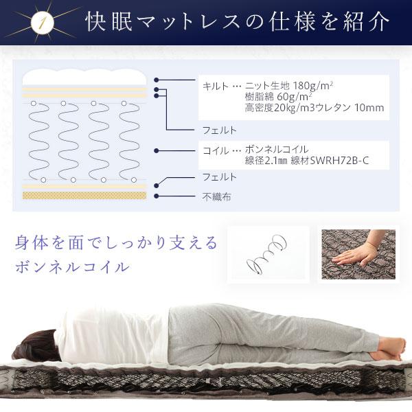 マットレス ボンネルコイル クイーン 快眠 高密度 ニット生地 通気性 1年保証 コンパクト 圧縮 梱包