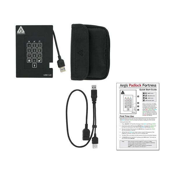 Apricorn AegisFortress 暗証番号対応ポータブルHDD 500GB A25-3PL256-500F（R2）1台