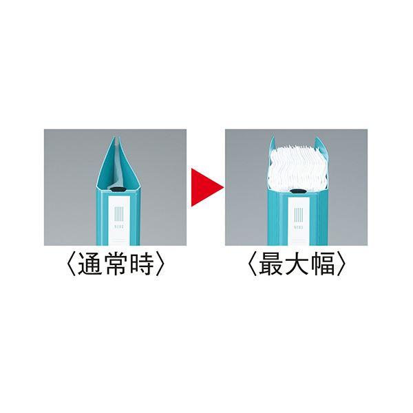 （まとめ）コクヨ クリヤーブック（NEOS） 替紙式 A4タテ 30穴 20ポケット付属 背幅33〜50mm ターコイズブルー ラ-NE730B 1冊〔×5セット〕の画像