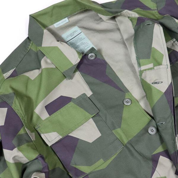 スウェーデン軍 BDU Battle Dress Uniform M90 グリーンカモ ジャケット 復刻 S 綿混 ミリタリーウェア ミリタリージャケット