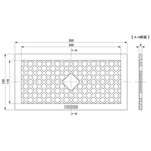 水上 床下換気孔 通風パネル 縦150×横300mm [50枚入] 〔0002-02101〕の画像