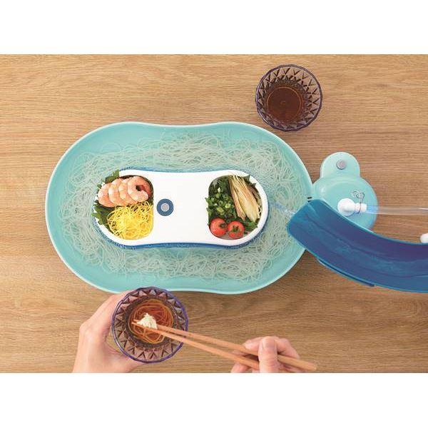 流麺 スライダーそうめん流し器 ミントブルー 組立式 D-6668の画像
