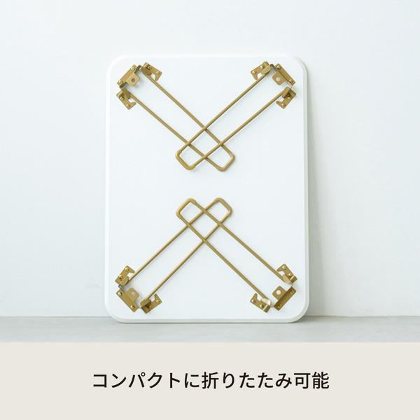 〔5個セット〕ニーナ 幅60折りたたみテーブル(ホワイト) 幅60cm 脚カラー：ゴールド 机 折り畳み ローテーブル 折れ脚 ナチュラル パステル ミニ コンパクト ...