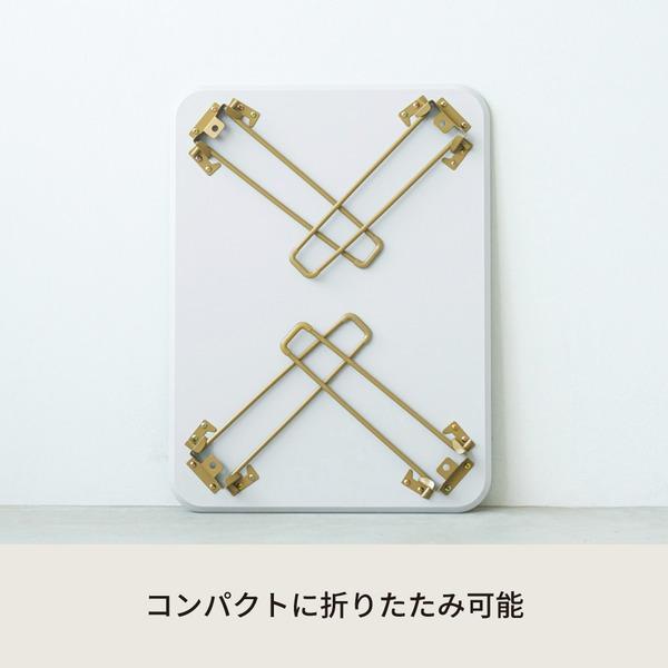 〔5個セット〕ニーナ 幅60折りたたみテーブル(グレー) 幅60cm 脚カラー：ゴールド 机 折り畳み ローテーブル 折れ脚 ナチュラル パステル ミニ コンパクト 小..._2