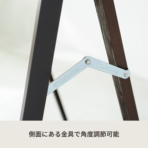 細枠スタンドミラー (50×160)(ブラウン/茶) 天然木/姿見鏡/ワイド/高級感/木製/飛散防止加工/折りたたみ/北欧風/日本製/完成品/NK-21_3
