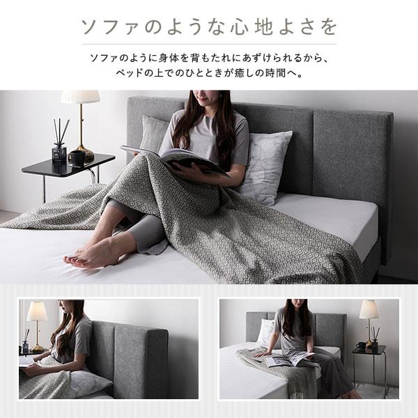 お買い得販売中 ベッド シングル ボンネルコイルマットレス付き ダークグレー 布張り 脚付き すのこベッド ファブリックベッド