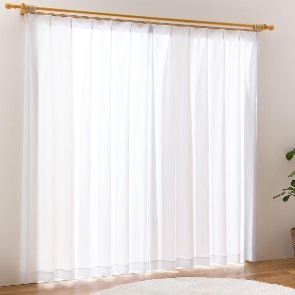 レースカーテン　ホワイト　幅200cm×丈218cm2枚 レースカーテン 約幅200×丈198cm×1枚 ホワイト 洗える UVカット 85