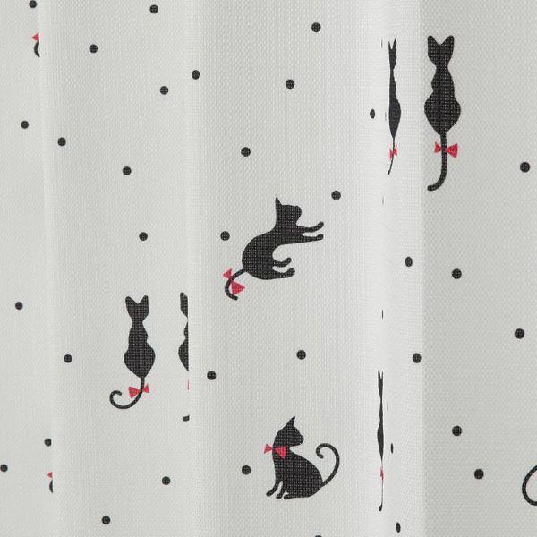 カーテン 4枚セット 約幅100×長さ200cm 猫柄 ドレープ・レース×各2枚