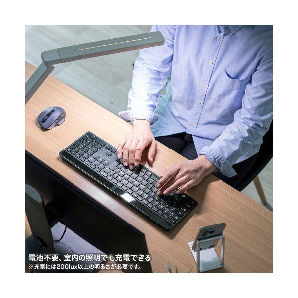 サンワサプライ ソーラー充電Bluetoothキーボード テンキー付き ブラック SKB-BTEC1BK 1台_3
