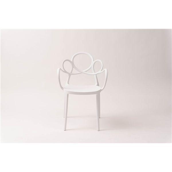 アームチェア ホワイト （約W56.5×D53×H83.5×SH45cm） 完成品