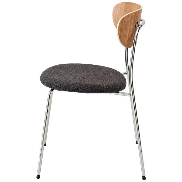 チェア 約W50×D53.5×H78.5×SH47cm ダークグレー スタッキング可 完成品