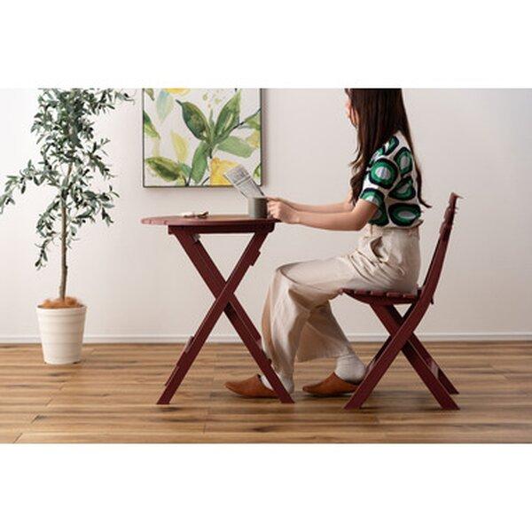 フォールディングテーブル 約W62×D62×H70cm レッド 折りたたみ式 完成品_3