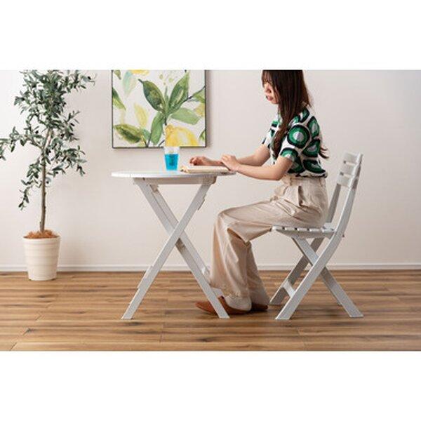 フォールディングテーブル 約W62×D62×H70cm ホワイト 折りたたみ式 完成品_3